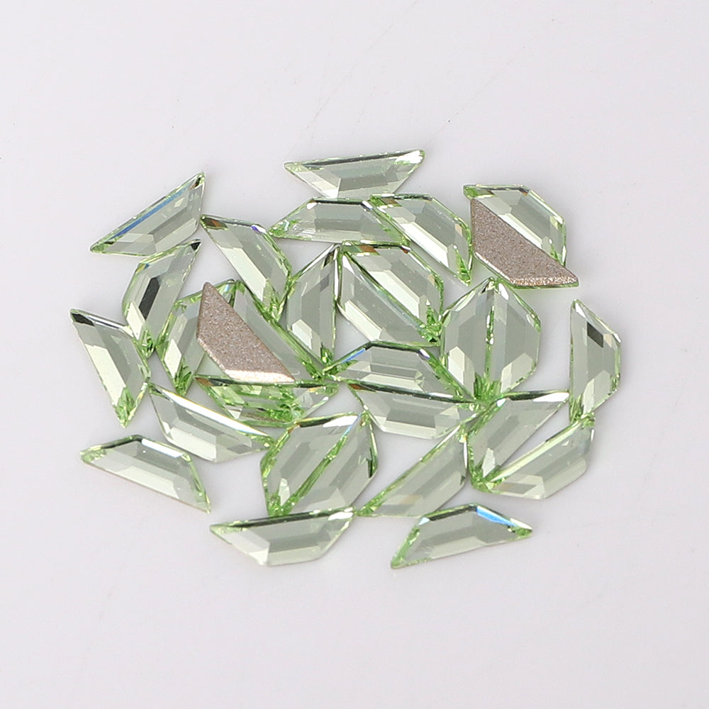 Trapeze Shape Multi Colors Small Size Glass Beveled Flat Back Fancy Rhinestones For Nail Art WholesaleRhinestone