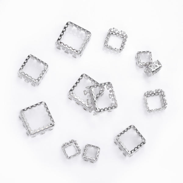 Princess Square Shape High-Quality Sew-on Nest Hollow Claw For Rhinestone Claw settings WholesaleRhinestone