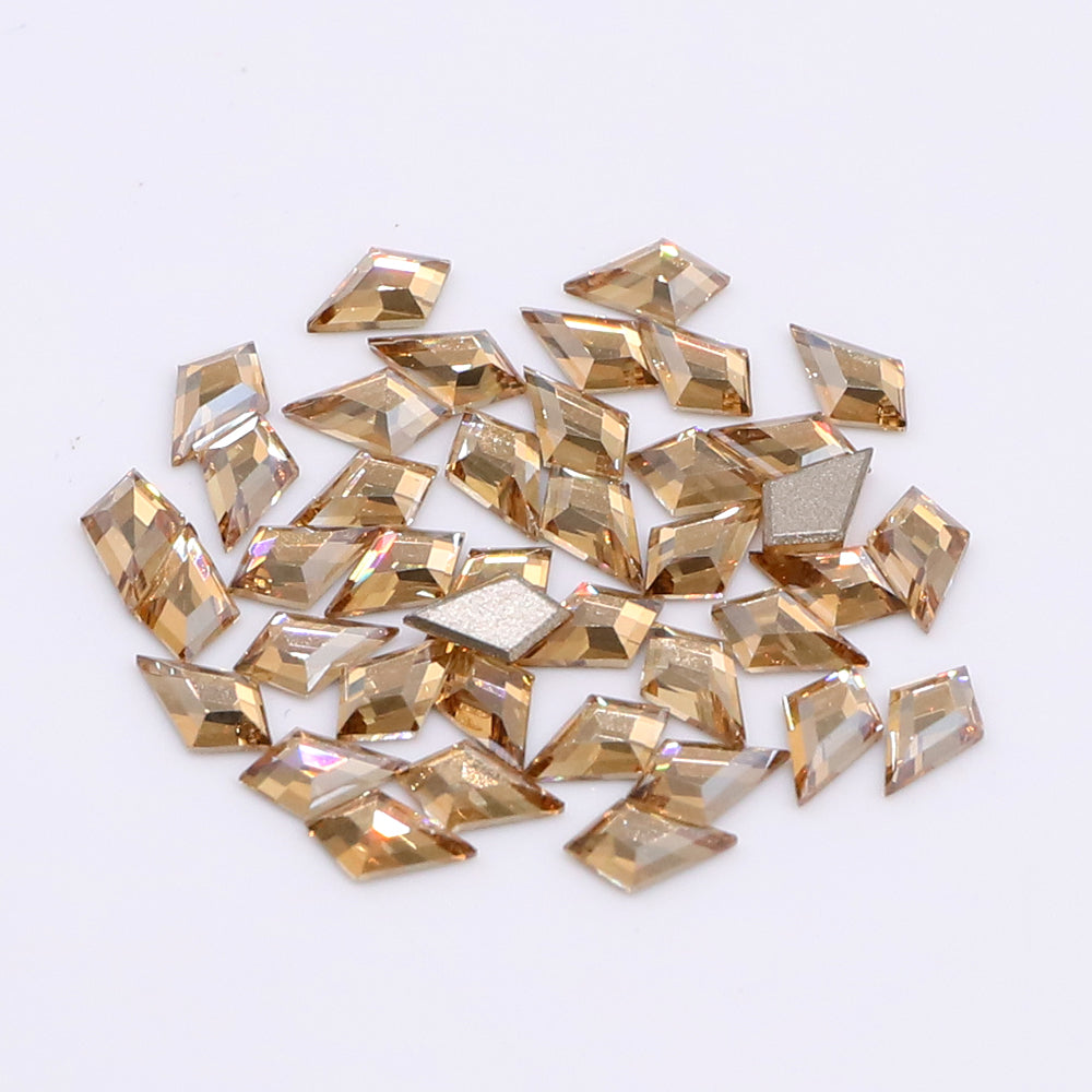 Arrow Shape Multi Colors Small Size Glass Beveled Flat Back Fancy Rhinestones For Nail Art WholesaleRhinestone