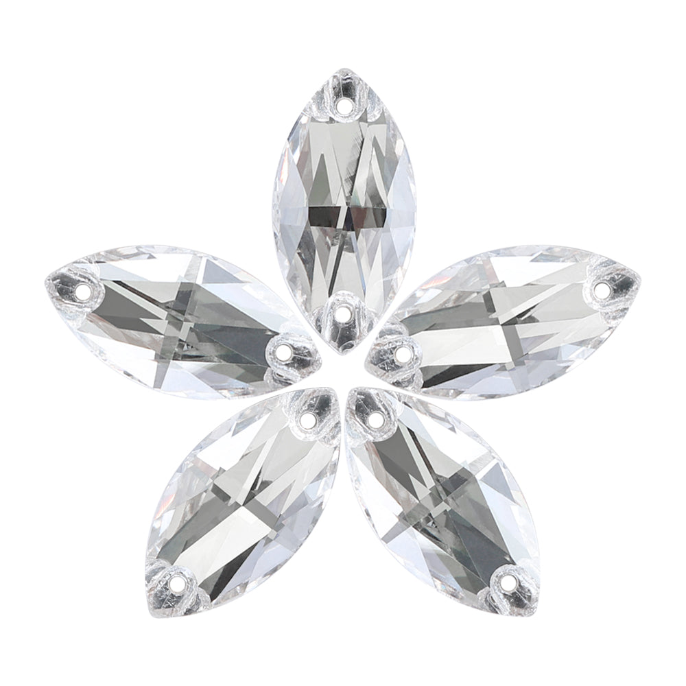 Silver Shade Navette Shape High Quality Glass Sew-on Rhinestones WholesaleRhinestone Hoofdafbeelding