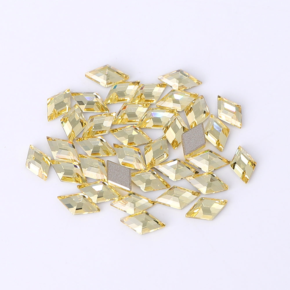 Rhombus Shape Multi Colors Small Size Glass Beveled Flat Back Fancy Rhinestones For Nail Art WholesaleRhinestone