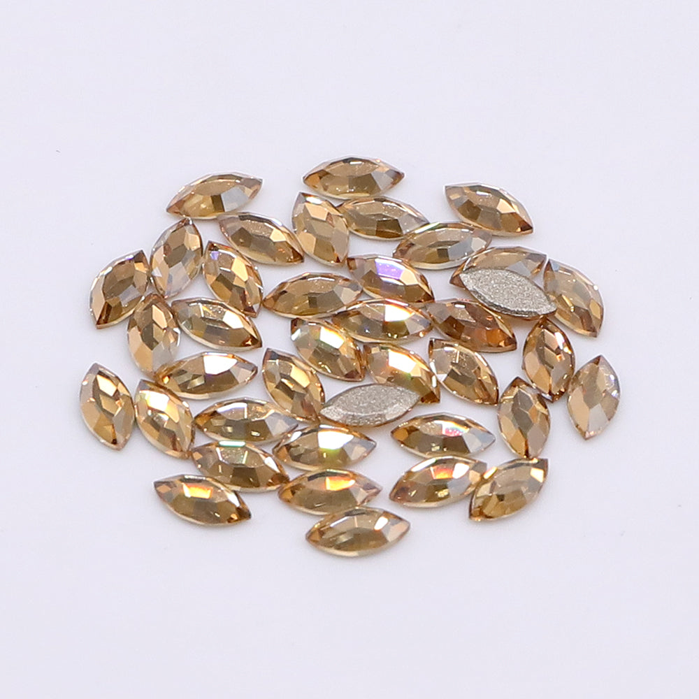 Navette Shape Multi Colors Small Size Glass Beveled Flat Back Fancy Rhinestones For Nail Art WholesaleRhinestone