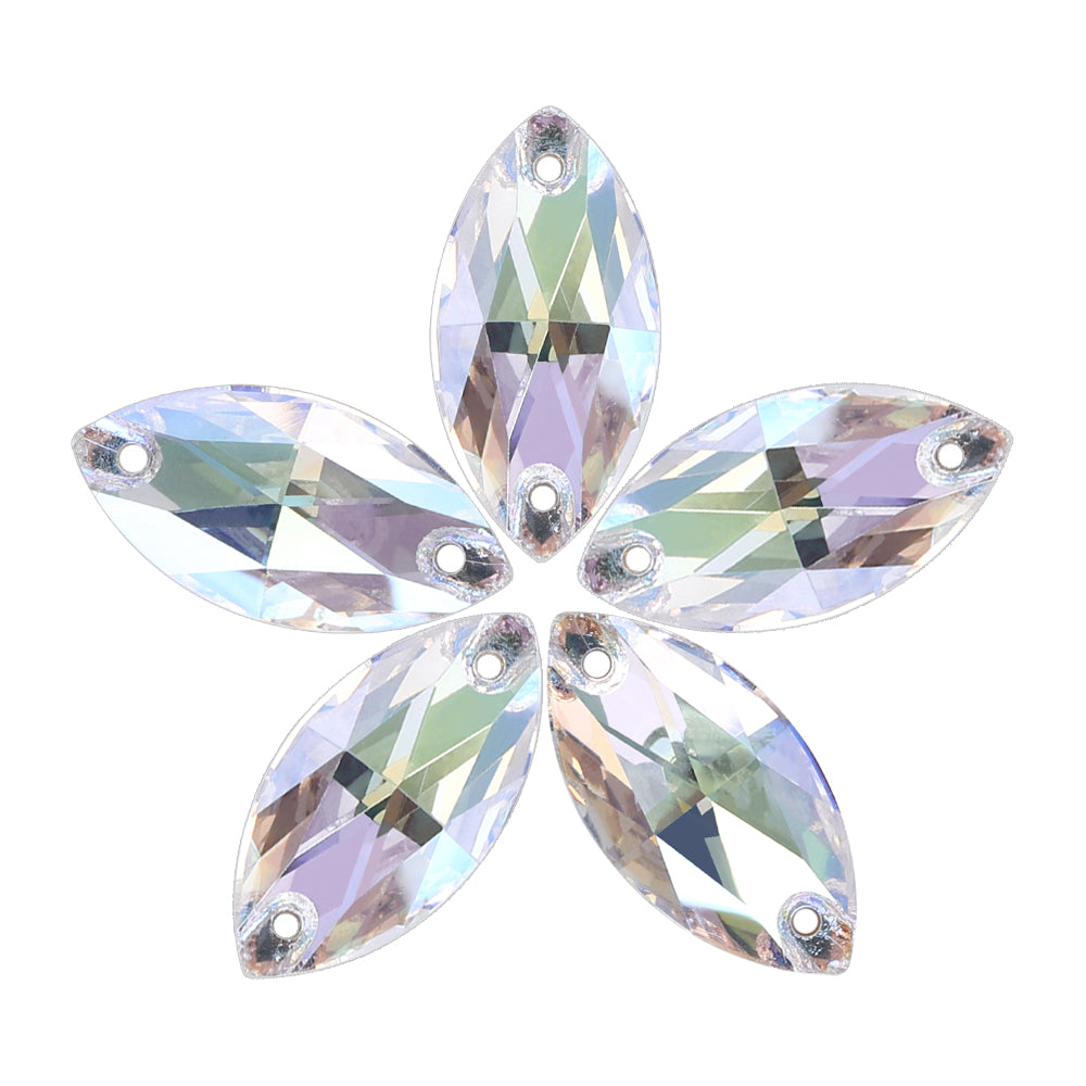 Crystal Transmission Navette Shape High Quality Glass Sew-on Rhinestones WholesaleRhinestone Główne zdjęcie produktu