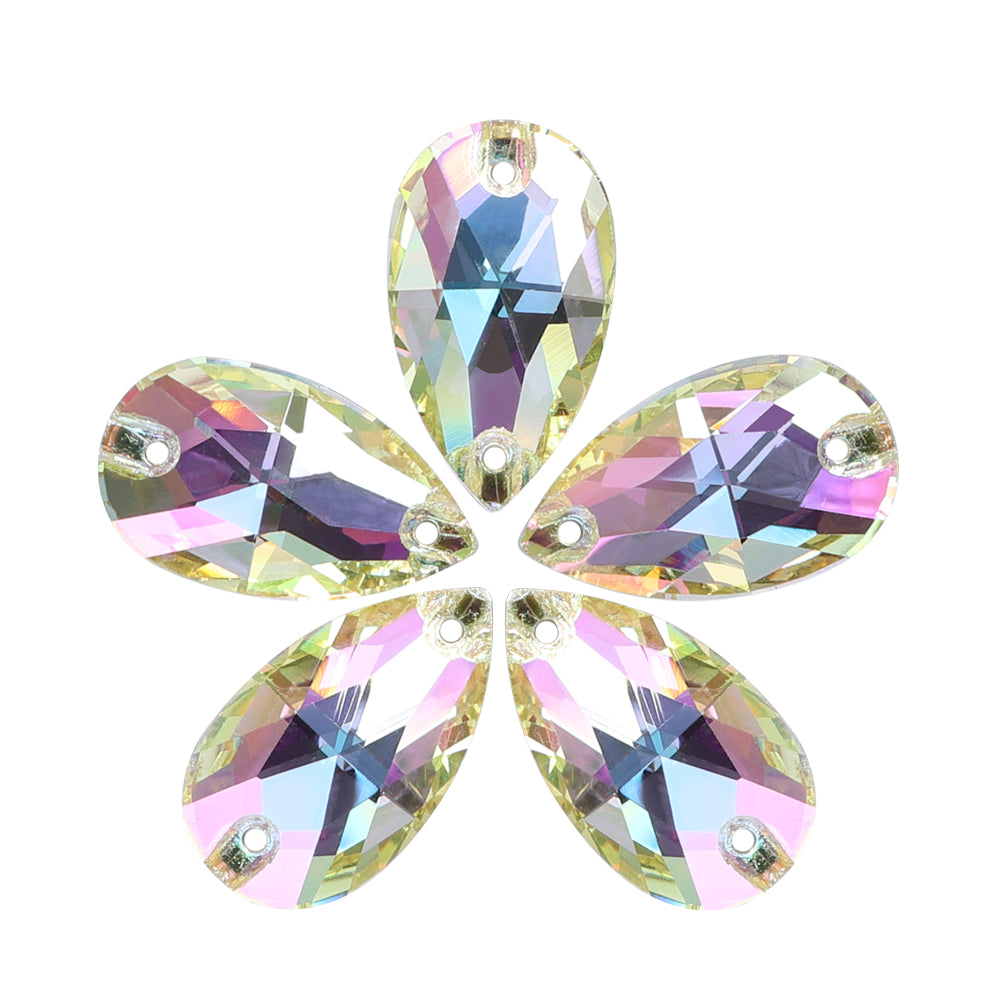 Luminous Green Drop Shape High Quality Glass Sew-on Rhinestones WholesaleRhinestone Main image