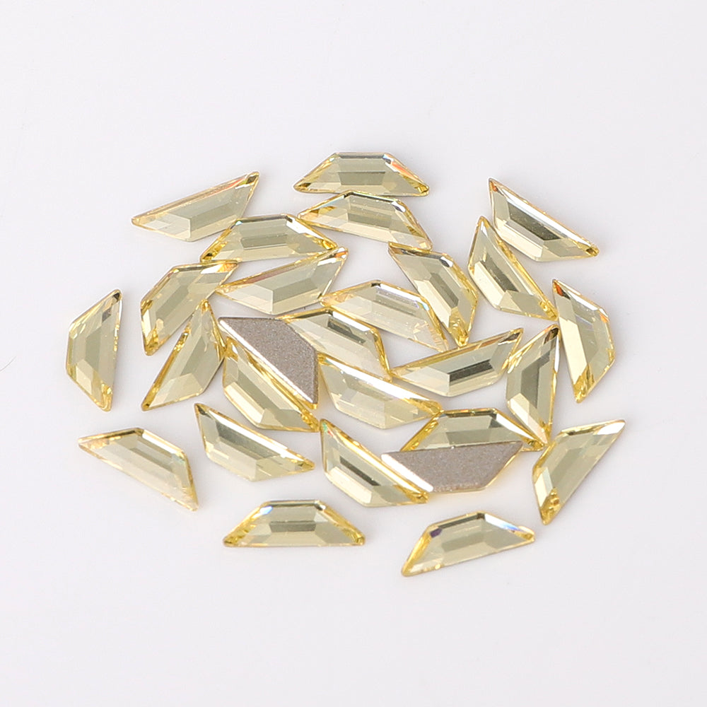 Trapeze Shape Multi Colors Small Size Glass Beveled Flat Back Fancy Rhinestones For Nail Art WholesaleRhinestone
