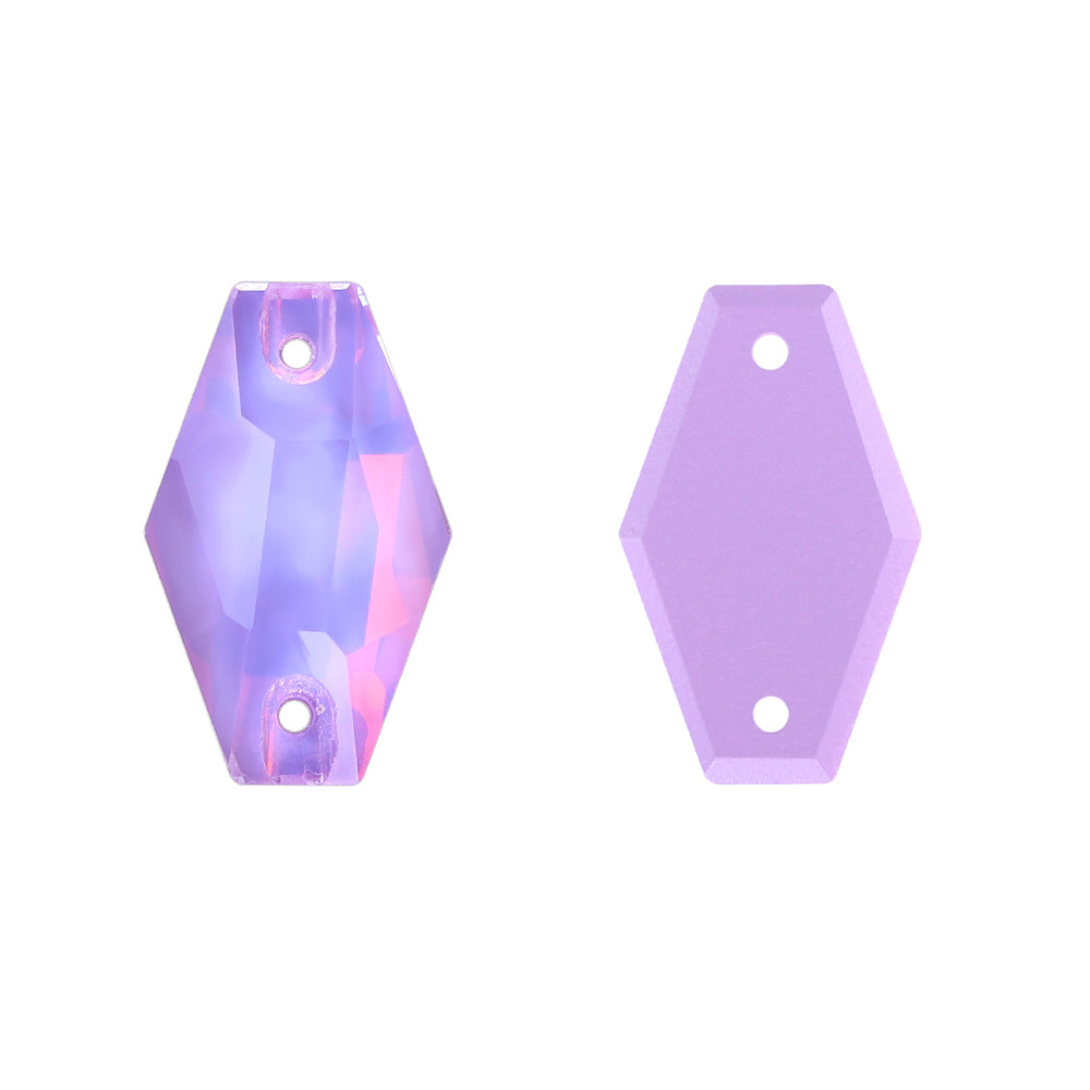 Lavender AM Hexagon Shape High Quality Glass Sew-on Rhinestones