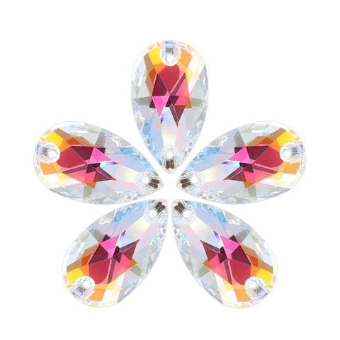 Light Crystal AB Drop Shape High Quality Glass Sew-on Rhinestones WholesaleRhinestone Main image