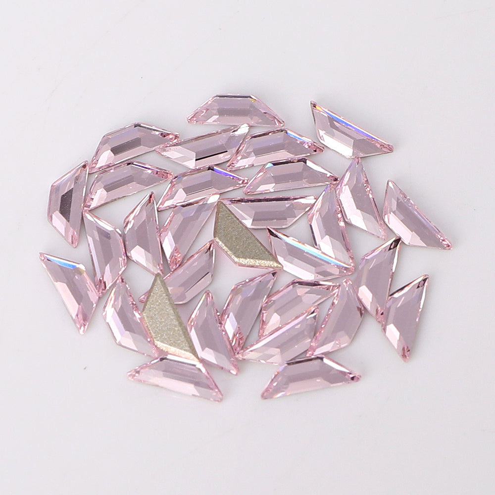 Trapeze Shape Multi Colors Small Size Glass Beveled Flat Back Fancy Rhinestones For Nail Art WholesaleRhinestone