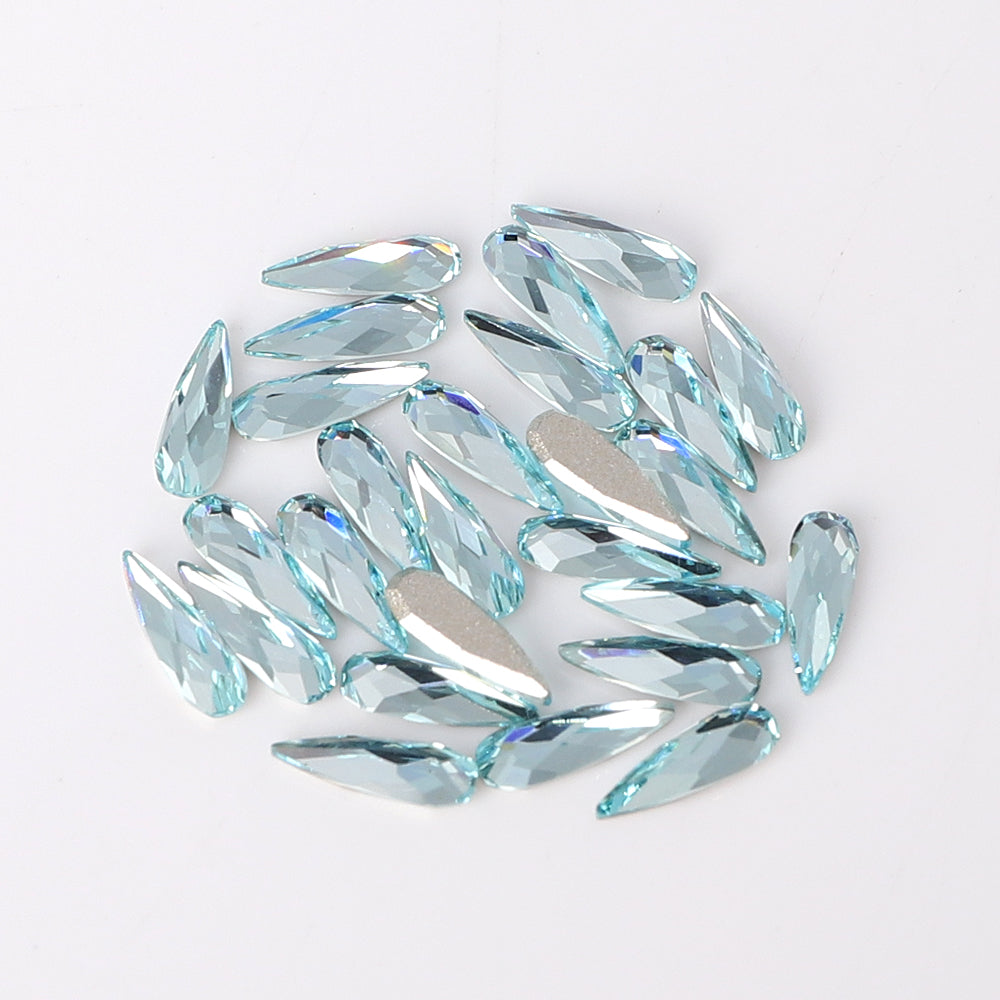 Raindrop Shape Multi Colors Small Size Glass Beveled Flat Back Fancy Rhinestones For Nail Art WholesaleRhinestone