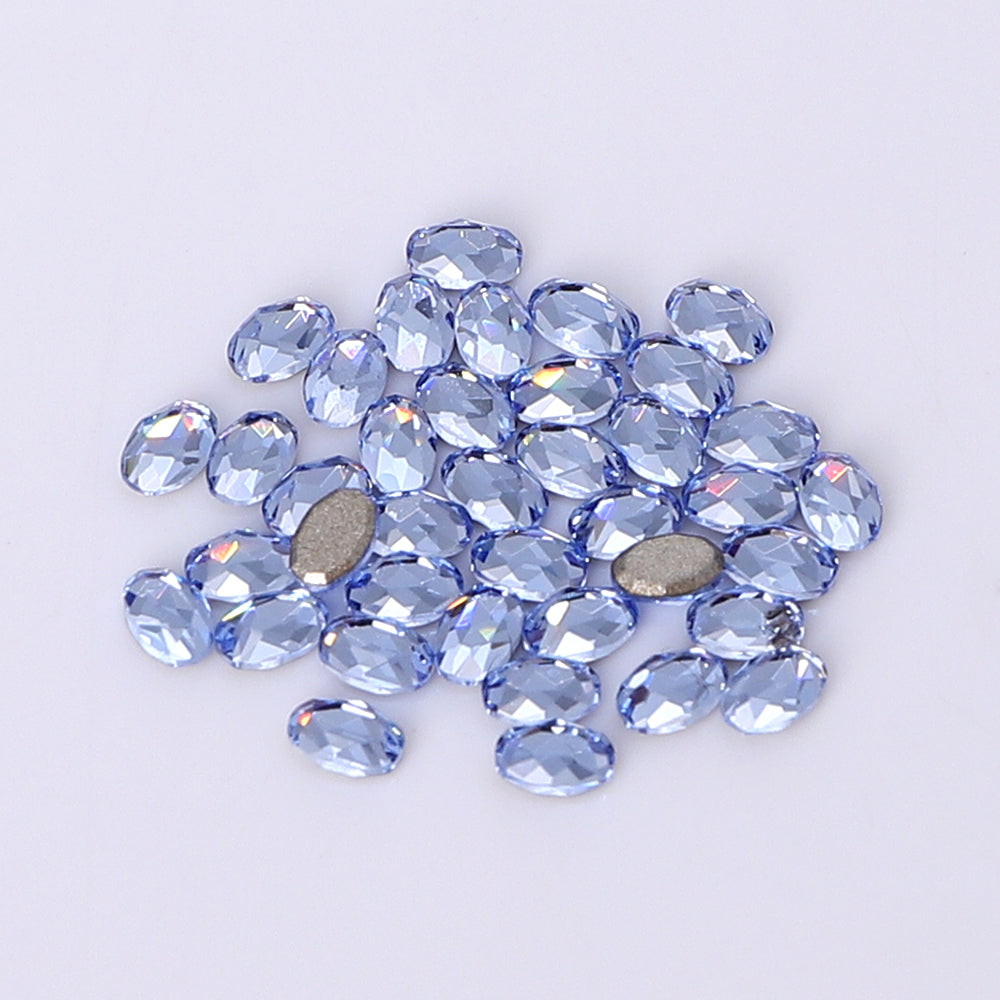 Oval Shape Multi Colors Small Size Glass Beveled Flat Back Fancy Rhinestones For Nail Art WholesaleRhinestone