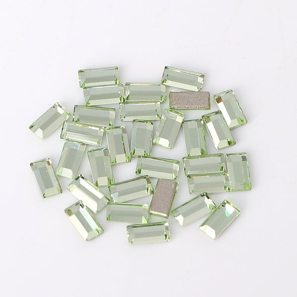 Rectangle Shape Multi Colors Small Size Glass Beveled Flat Back Fancy Rhinestones For Nail Art WholesaleRhinestone