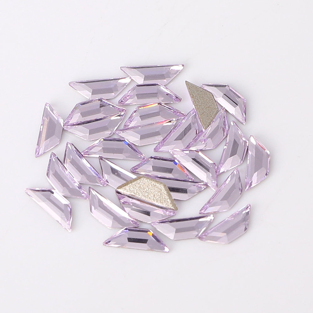 Trapeze Shape Multi Colors Small Size Glass Beveled Flat Back Fancy Rhinestones For Nail Art WholesaleRhinestone