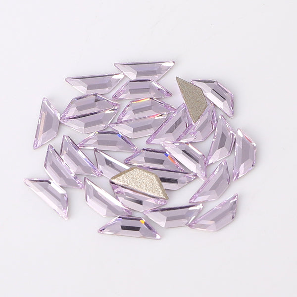 Trapeze Shape Multi Colors Small Size Glass Beveled Flat Back Fancy Rhinestones For Nail Art WholesaleRhinestone