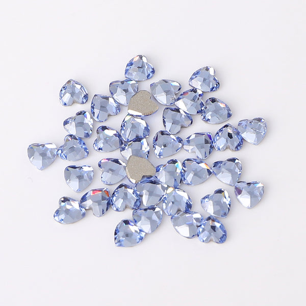 Heart Shape Multi Colors Small Size Glass Beveled Flat Back Fancy Rhinestones For Nail Art WholesaleRhinestone