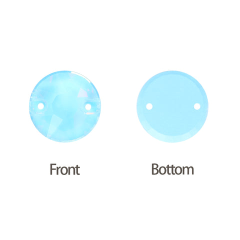 Aquamarine AM XIRIUS Round Shape High Quality Glass Sew-on Rhinestones