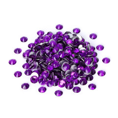 Dark Violet Glass FlatBack Rhinestones Silver Back