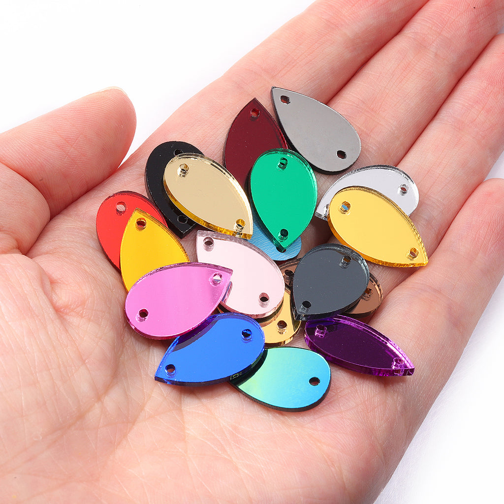 Drop Shape Multi Colors Acrylic Sew-on Mirror For Dance Costume WholesaleRhinestone