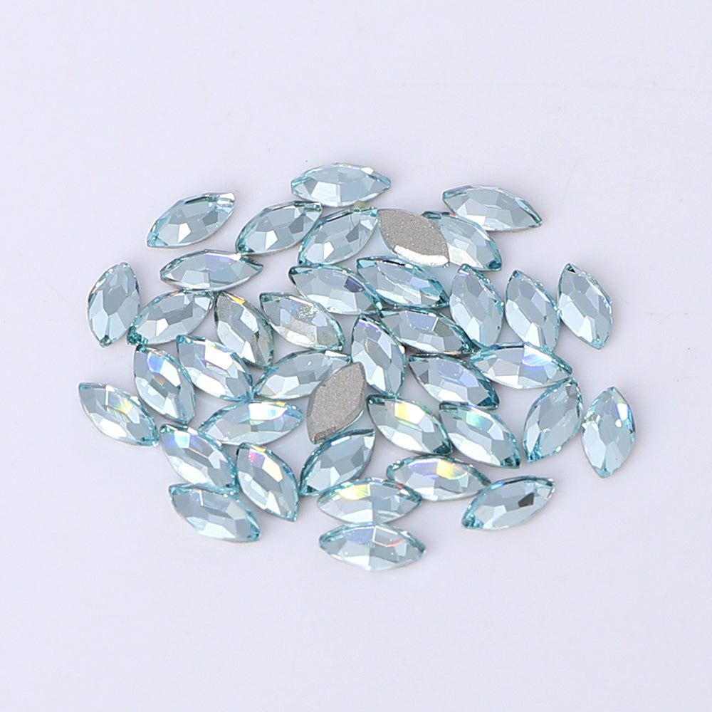 Navette Shape Multi Colors Small Size Glass Beveled Flat Back Fancy Rhinestones For Nail Art WholesaleRhinestone