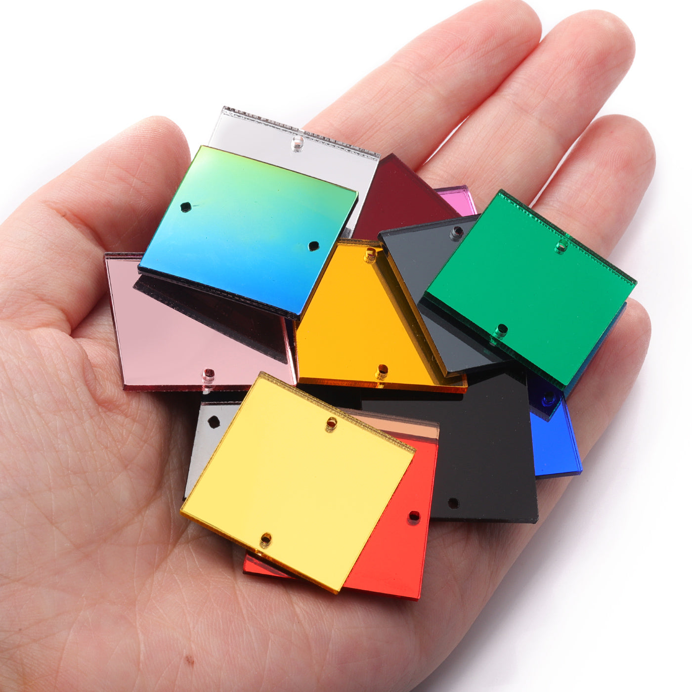Square Shape Multi Colors Acrylic Sew-on Mirror For Dance Costume WholesaleRhinestone