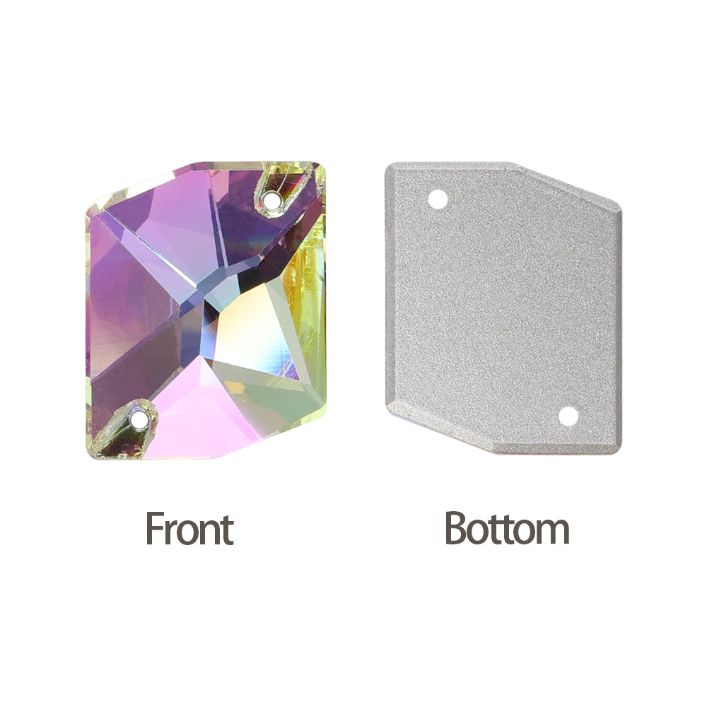Luminous Green Cosmic Shape High Quality Glass Sew-on Rhinestones WholesaleRhinestone