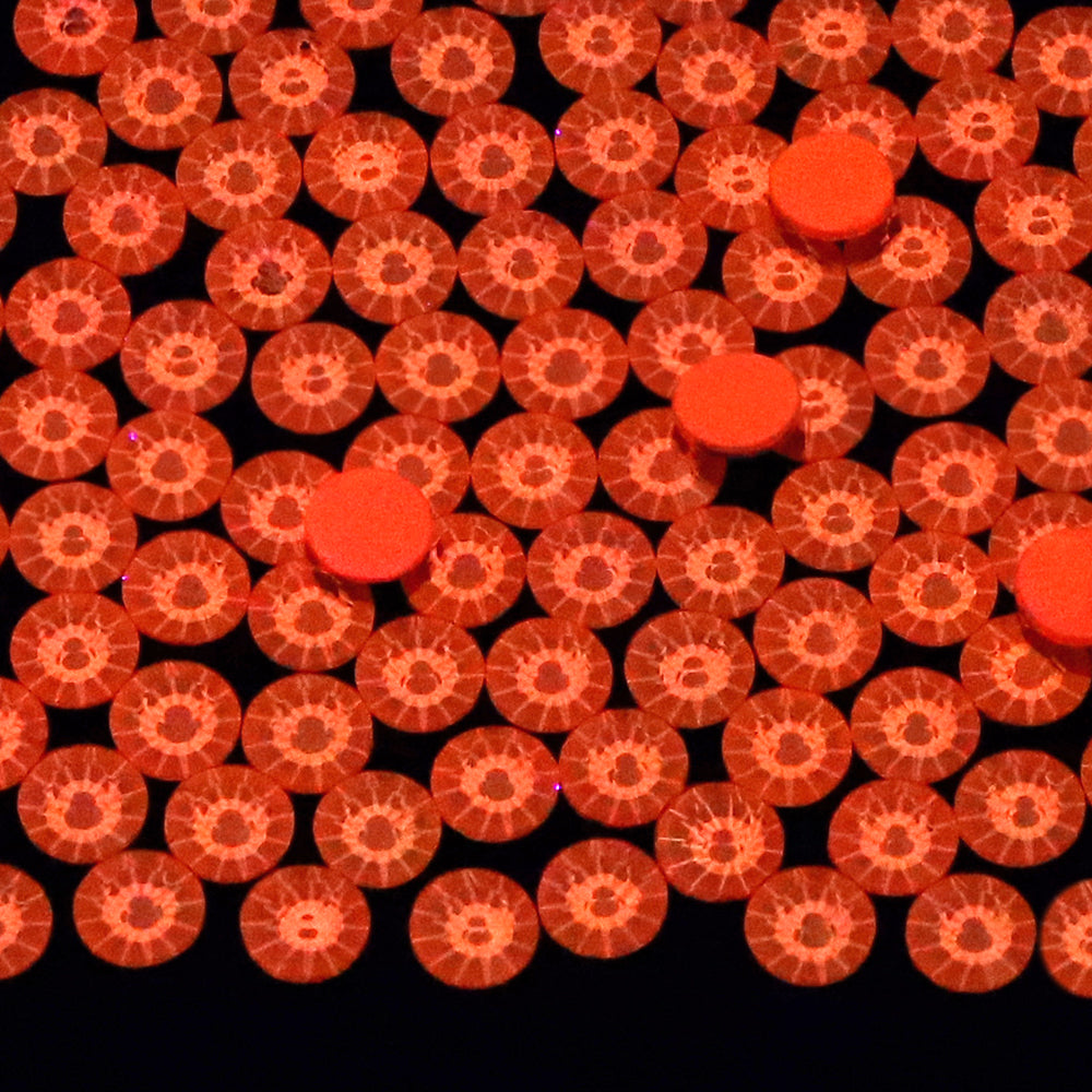 Neon Coral Red Glass FlatBack Neon Rhinestones WholesaleRhinestone