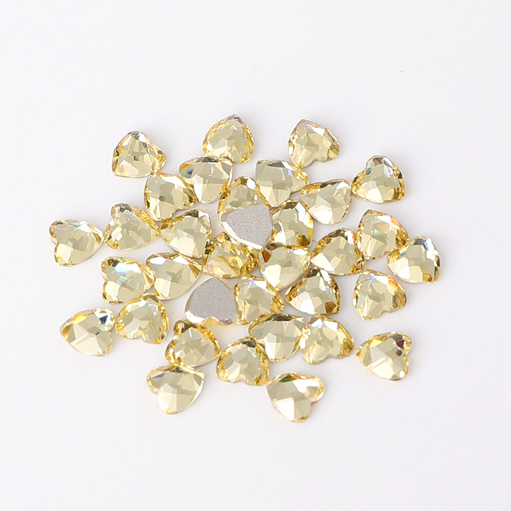 Heart Shape Multi Colors Small Size Glass Beveled Flat Back Fancy Rhinestones For Nail Art WholesaleRhinestone