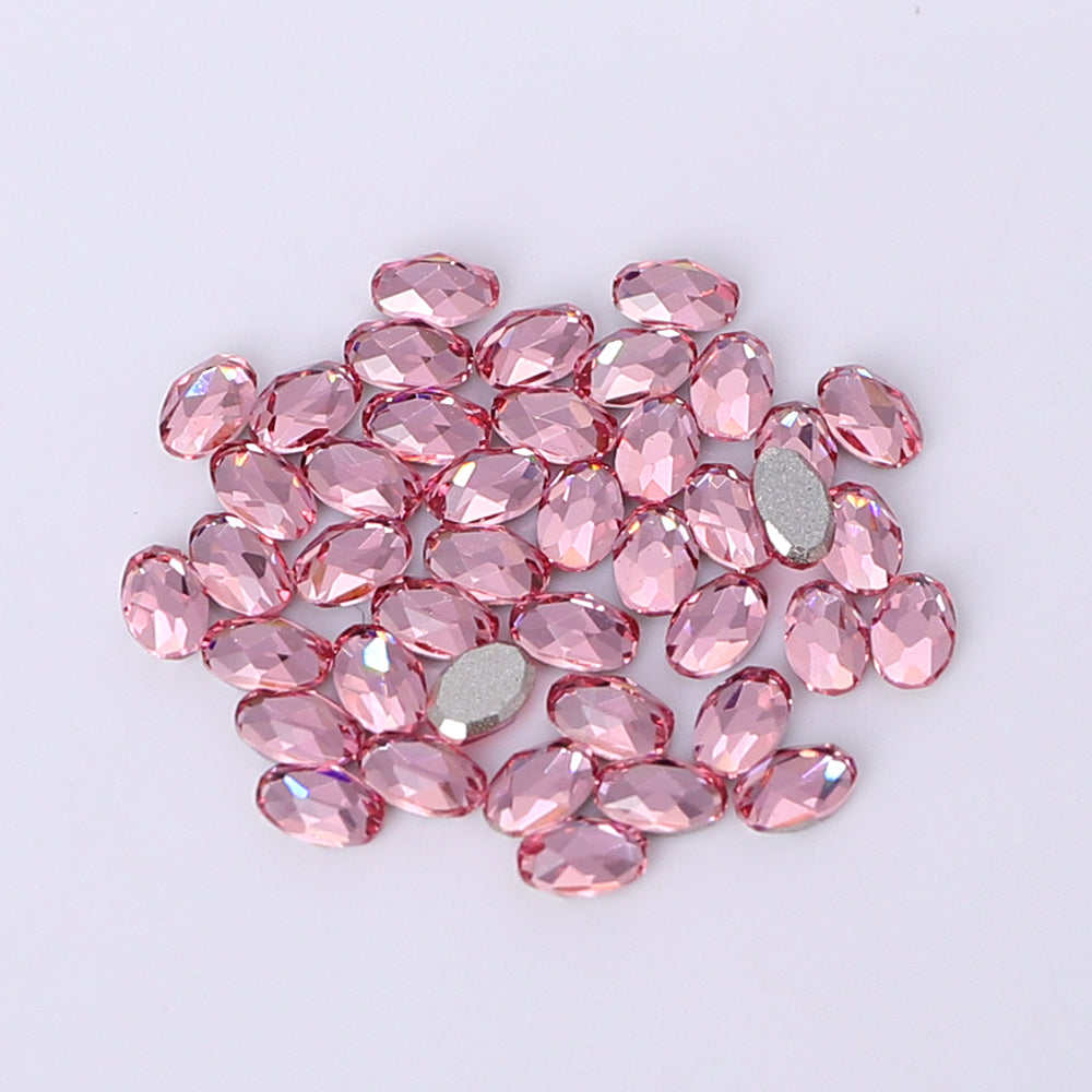 Oval Shape Multi Colors Small Size Glass Beveled Flat Back Fancy Rhinestones For Nail Art WholesaleRhinestone