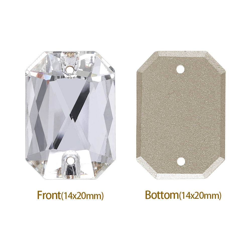 Silver Shade Octagon Shape High Quality Glass Sew-on Rhinestones WholesaleRhinestone
