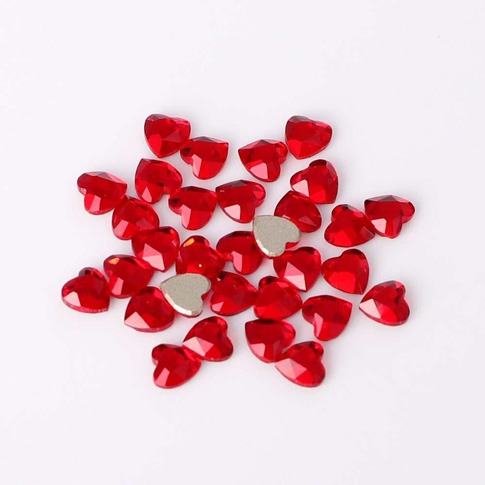 Heart Shape Multi Colors Small Size Glass Beveled Flat Back Fancy Rhinestones For Nail Art WholesaleRhinestone