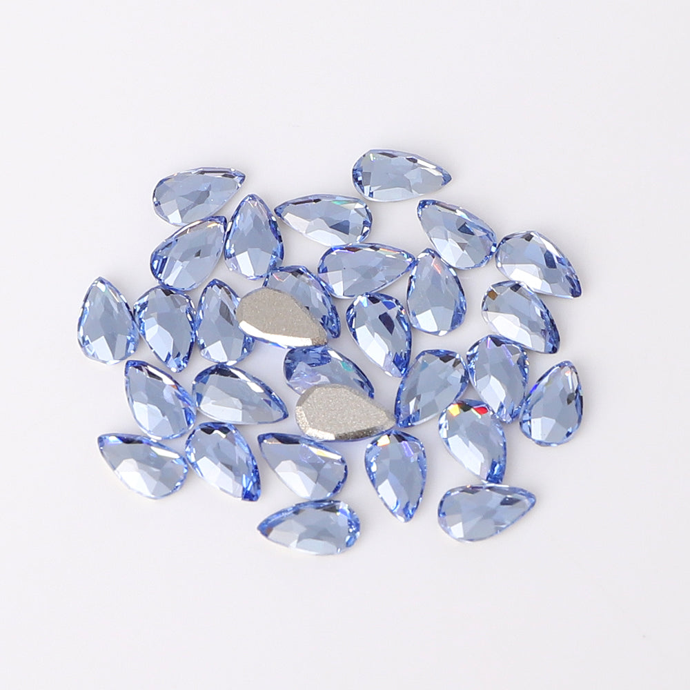 Raindrop Shape Multi Colors Small Size Glass Beveled Flat Back Fancy Rhinestones For Nail Art WholesaleRhinestone