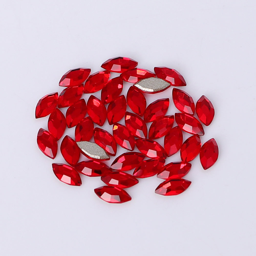 Navette Shape Multi Colors Small Size Glass Beveled Flat Back Fancy Rhinestones For Nail Art WholesaleRhinestone