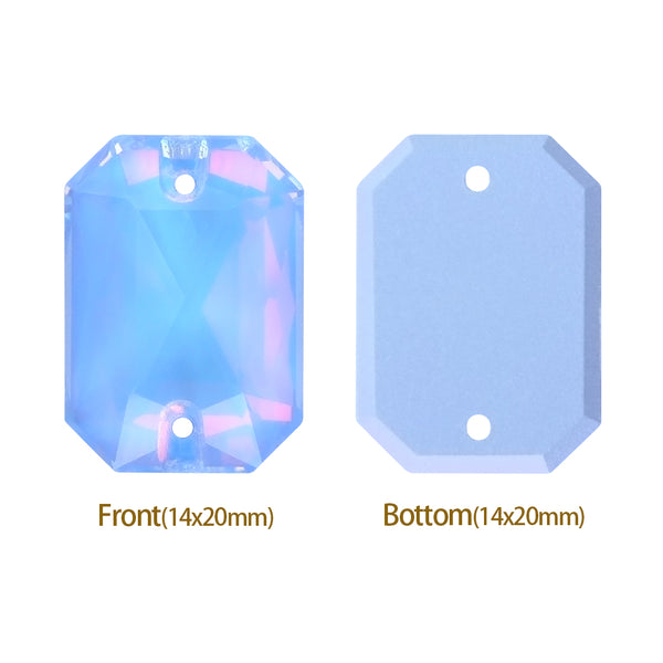 Light Sapphire AM Octagon Shape High Quality Glass Sew-on Rhinestones WholesaleRhinestone
