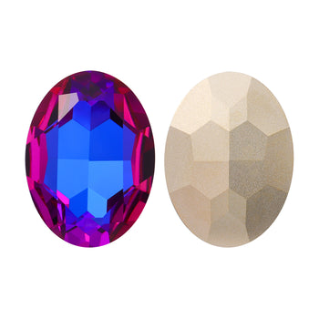 Violet Blue Big Oval Shape High Quality Glass Pointed Back Fancy Rhinestones WholesaleRhinestone