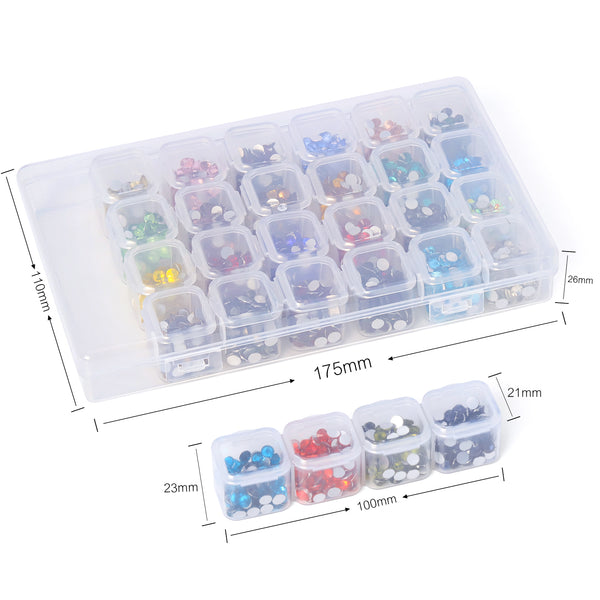 28-Color Basic Mix Glass Rhinestones Kit – Flatback Gems for Nail Art & Crafts, Silver Foil Back, Assorted Solid Shades WholesaleRhinestone