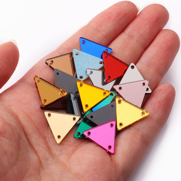 Triangle Shape Multi Colors Acrylic Sew-on Mirror For Dance Costume WholesaleRhinestone