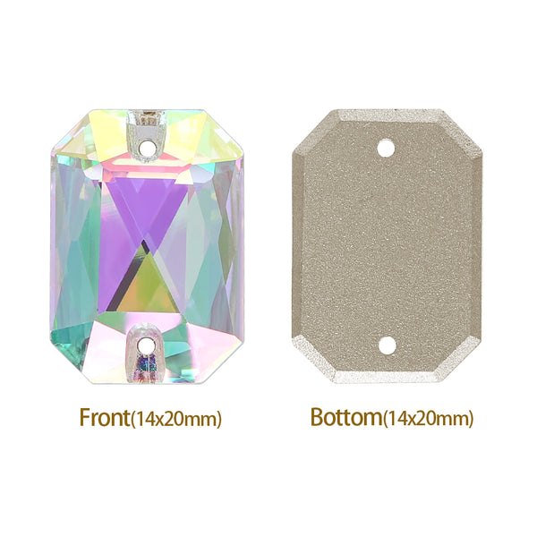 Crystal Phantom Octagon Shape High Quality Glass Sew-on Rhinestones WholesaleRhinestone