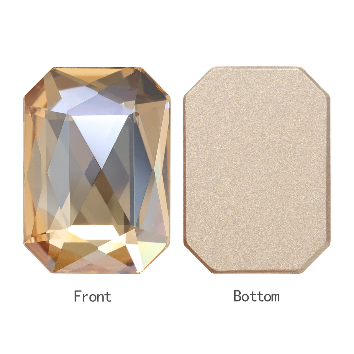 Golden Shadow Octagon Shape High Quality Glass Beveled Flat Back Rhinestones WholesaleRhinestone