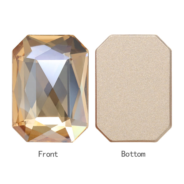 Golden Shadow Octagon Shape High Quality Glass Beveled Flat Back Rhinestones WholesaleRhinestone