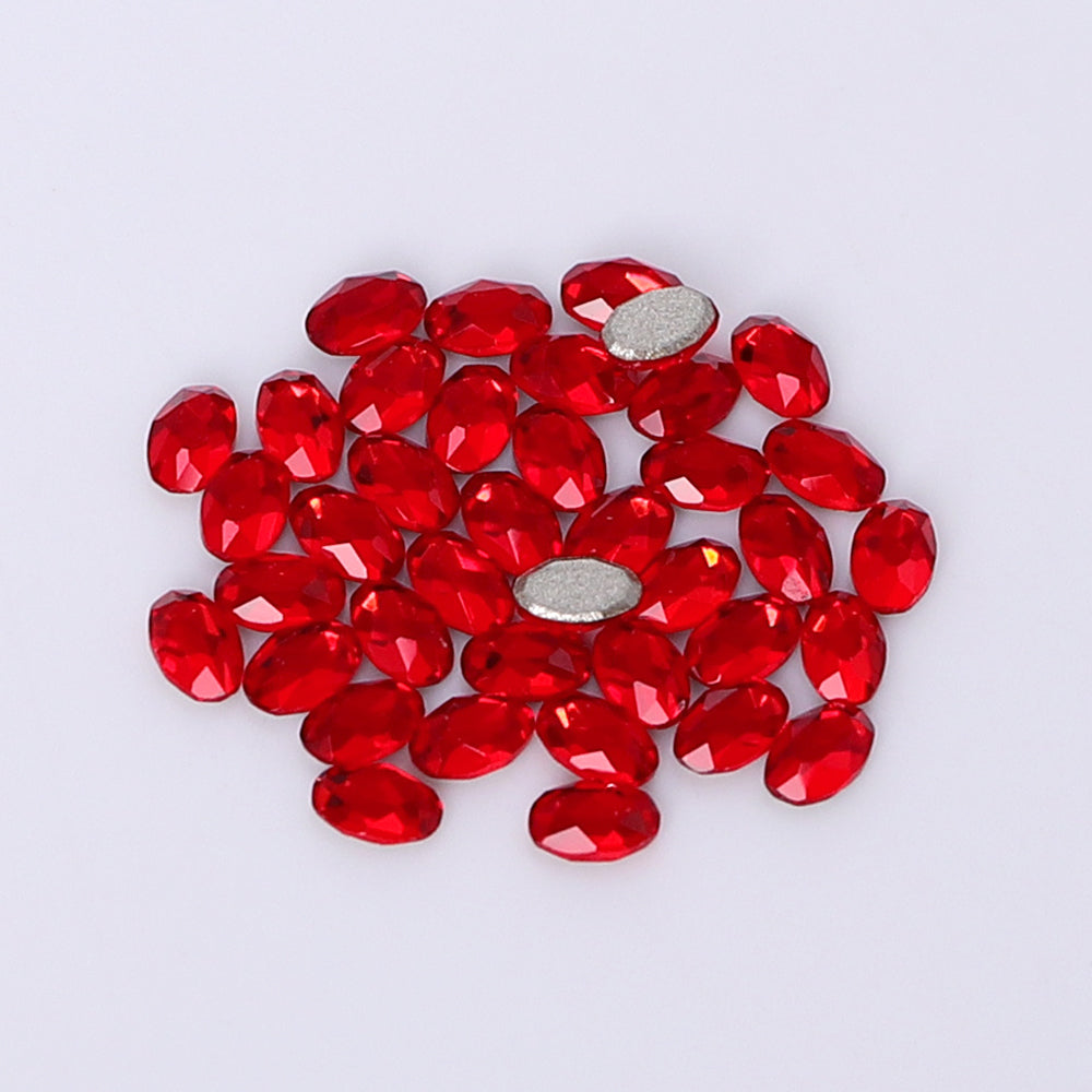 Oval Shape Multi Colors Small Size Glass Beveled Flat Back Fancy Rhinestones For Nail Art WholesaleRhinestone