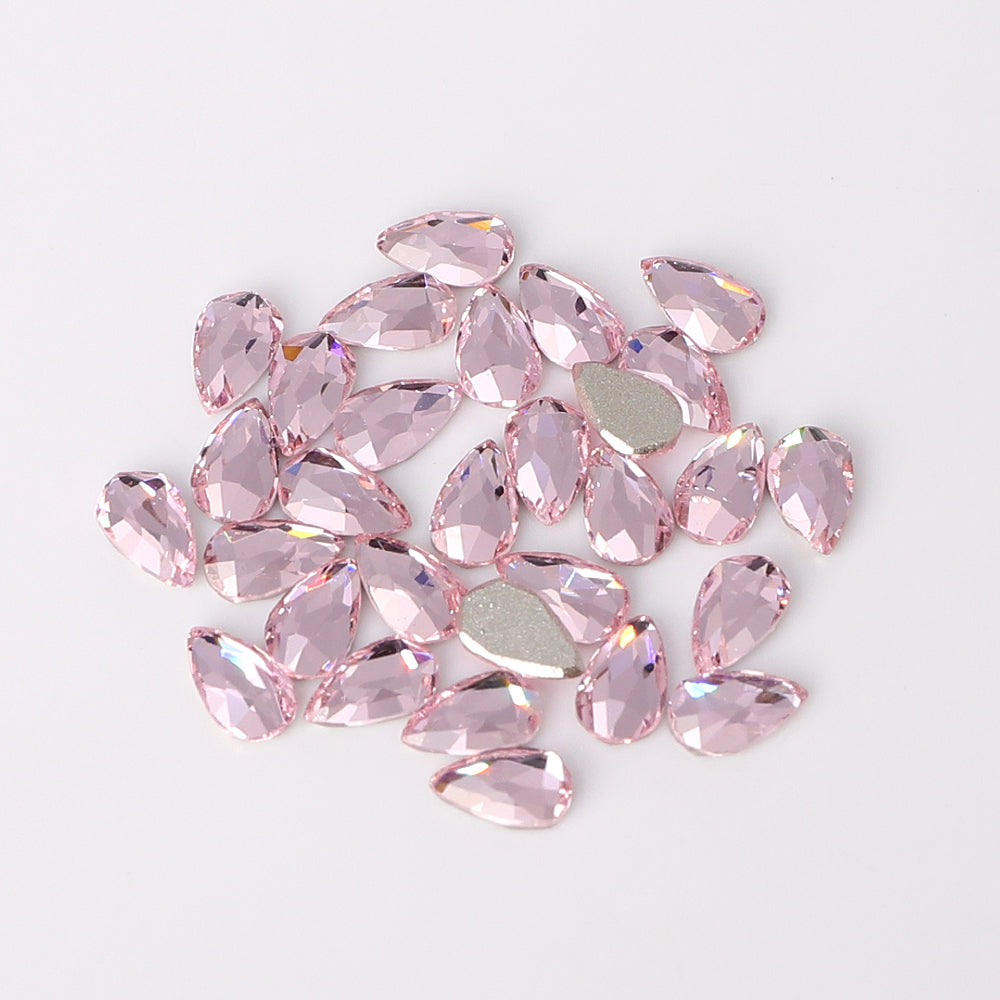 Raindrop Shape Multi Colors Small Size Glass Beveled Flat Back Fancy Rhinestones For Nail Art WholesaleRhinestone