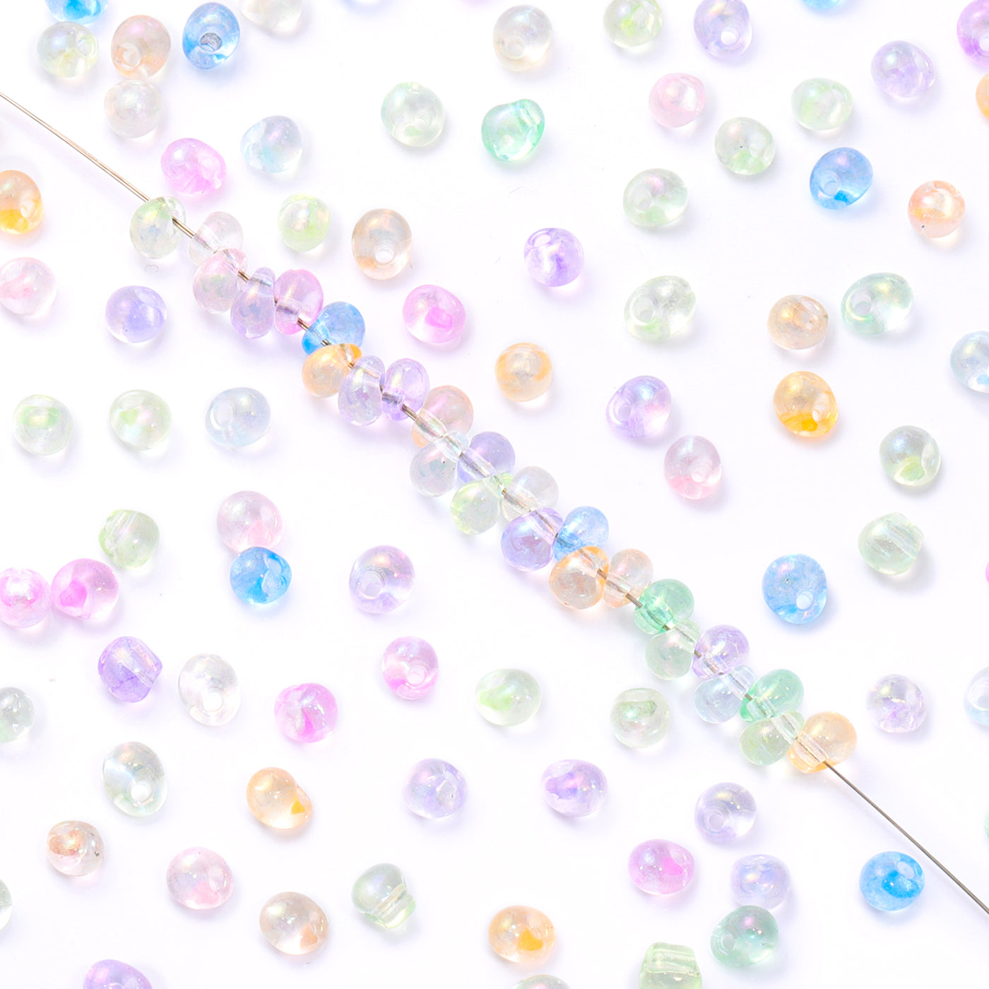 Various Colors Transparent AB Drop Shape Glass Seed Beads