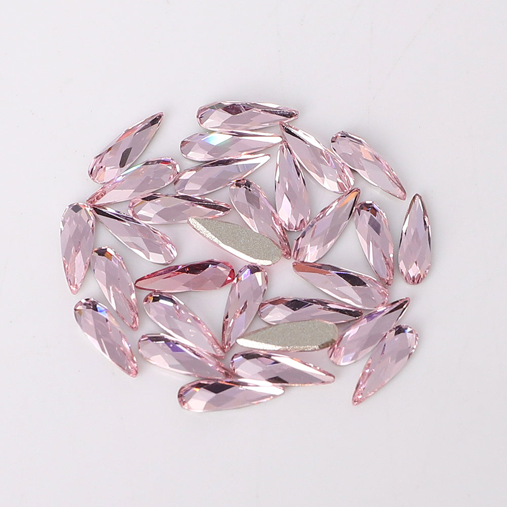Raindrop Shape Multi Colors Small Size Glass Beveled Flat Back Fancy Rhinestones For Nail Art WholesaleRhinestone