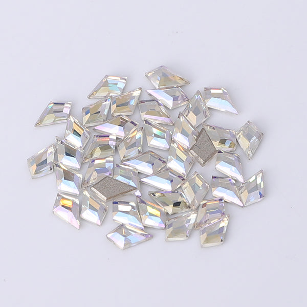 Arrow Shape Multi Colors Small Size Glass Beveled Flat Back Fancy Rhinestones For Nail Art WholesaleRhinestone