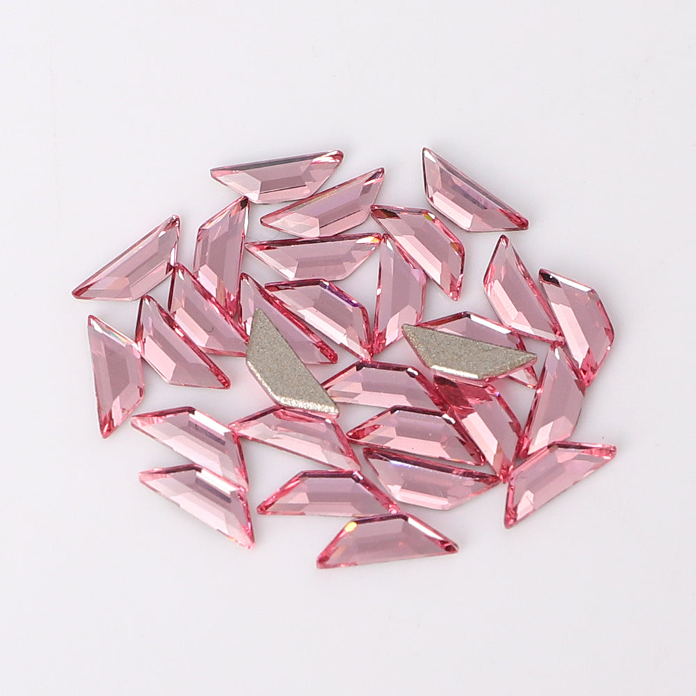 Trapeze Shape Multi Colors Small Size Glass Beveled Flat Back Fancy Rhinestones For Nail Art WholesaleRhinestone