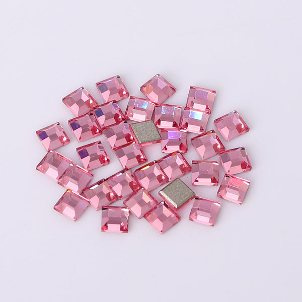 Square Shape Multi Colors Small Size Glass Beveled Flat Back Fancy Rhinestones For Nail Art WholesaleRhinestone