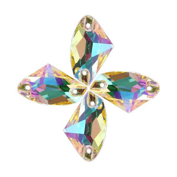 Luminous Green Galactic Shape High Quality Glass Sew-on Rhinestones WholesaleRhinestone