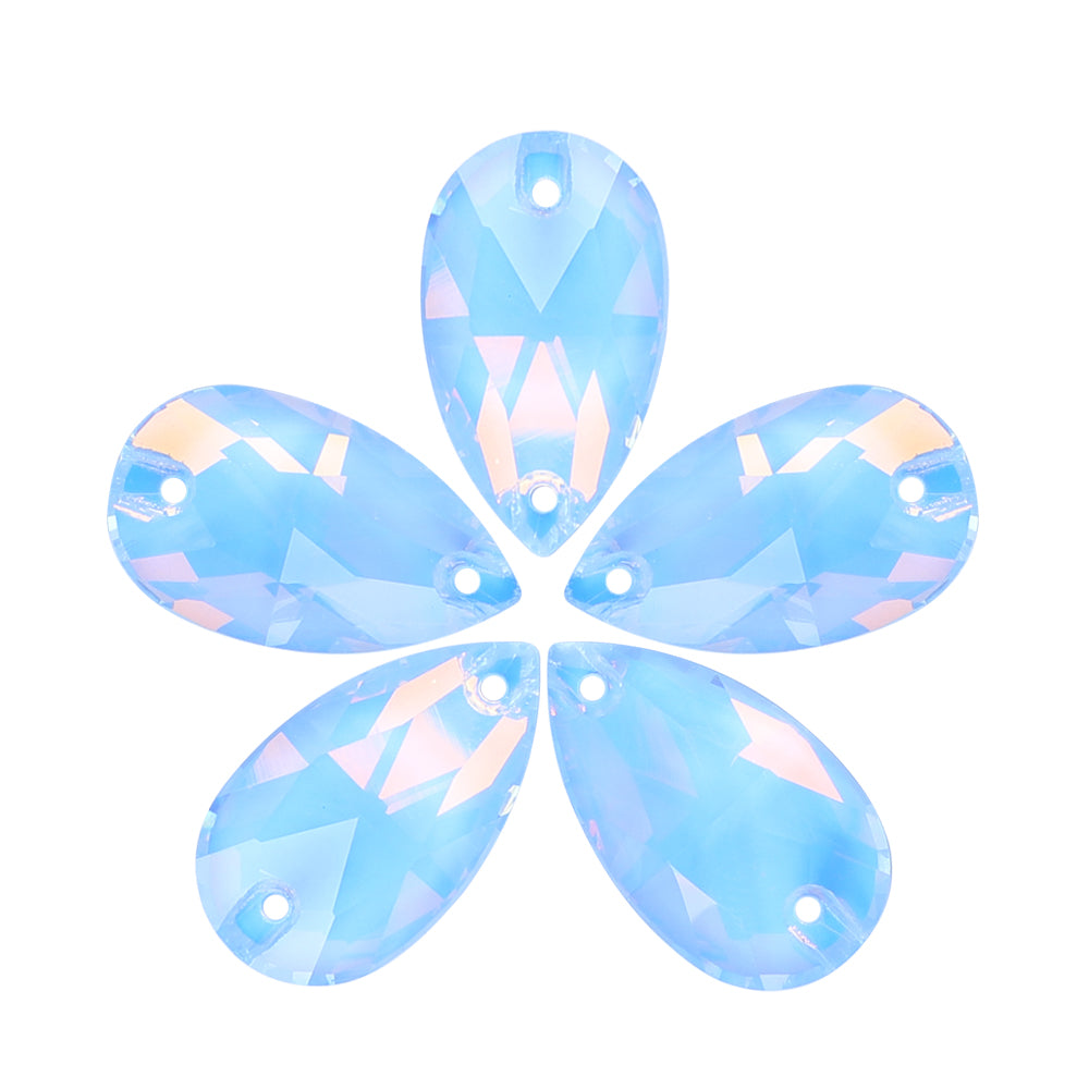 Light Sapphire AM Drop Shape High Quality Glass Sew-on Rhinestones