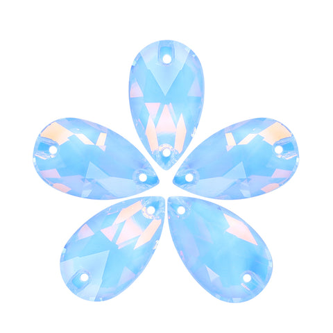 Light Sapphire AM Drop Shape High Quality Glass Sew-on Rhinestones
