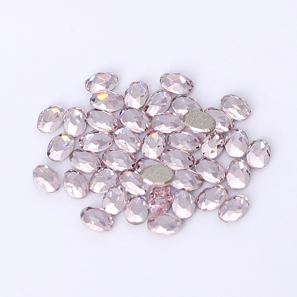 Oval Shape Multi Colors Small Size Glass Beveled Flat Back Fancy Rhinestones For Nail Art WholesaleRhinestone