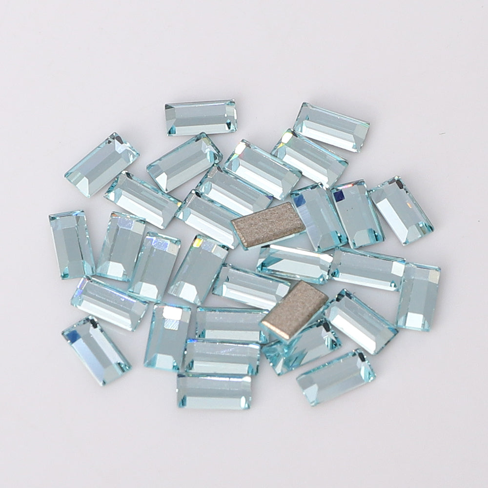 Rectangle Shape Multi Colors Small Size Glass Beveled Flat Back Fancy Rhinestones For Nail Art WholesaleRhinestone